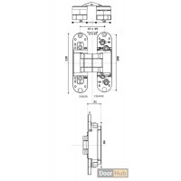 White Concealed 3D Hinge for Invisible & Frameless Doors